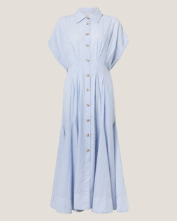 Dory Stripe Midi Shirt Dress Blue