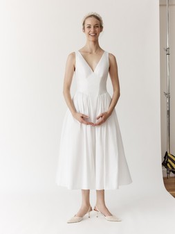 Colette Midi Wedding Dress Ivory