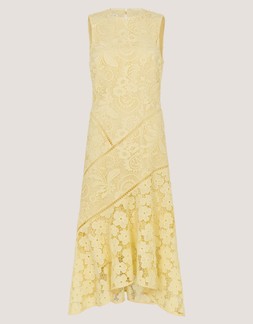 Gianna Sleeveless Lace Midi Dress Yellow