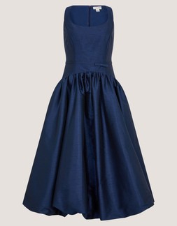 Mila Fit and Flare Midi Dress Blue