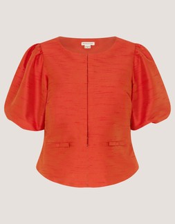 Mila Puff Sleeve Bow Jacket Orange