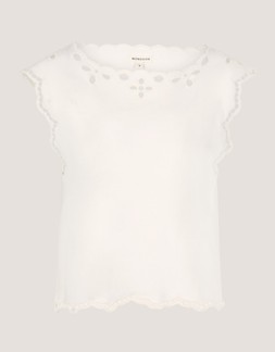 Gaia Floral Cutwork Top Ivory