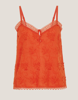Rosie Embroidered Cami Top Orange