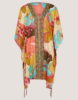 Iris Floral Print Mini Kaftan