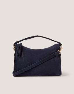 Della Suede Handbag Blue
