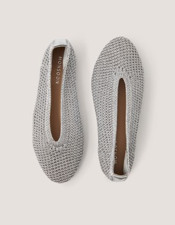 Alma Knitted Ballet Flats Silver