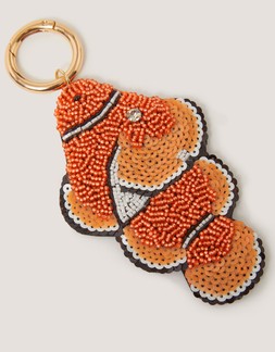 Clownfish Beaded Bag Charm