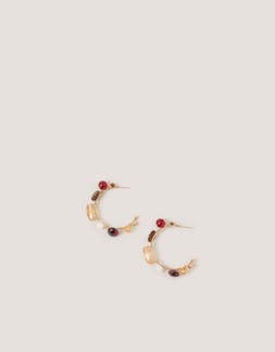 Glass Bead Hoop Earrings