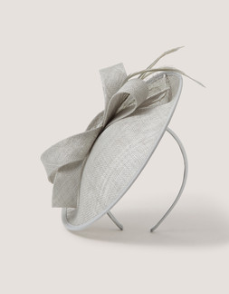 Lynelle Bow Disc Fascinator Silver