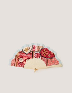 Patti Patchwork Foldable Fan