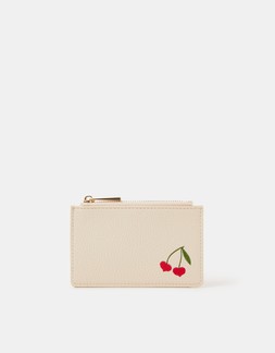 Embroidered Cherry Cardholder