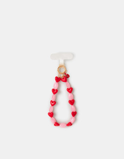 Heart Bead Wrist Phone Strap