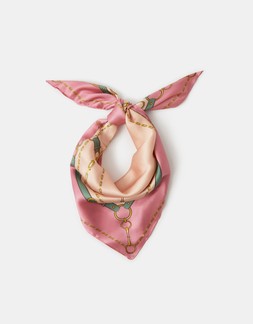 Chain Print Square Satin Scarf