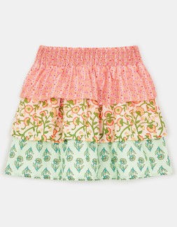 Girls Floral Rara Skirt Pink