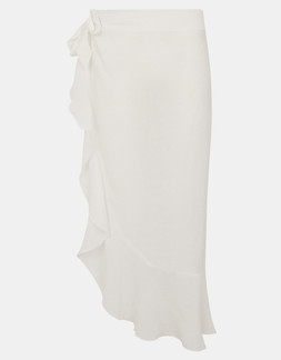 Ruffle Sarong Skirt White