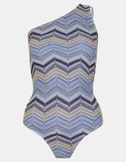 Crochet One-Shoulder Swimsuit Multi