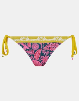 Floral Print Tie Side Bikini Bottoms Multi