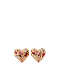 Gemstone Heart Stud Earrings