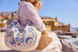 Celestial Embroidered Tote Bag