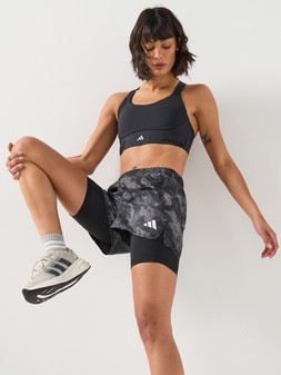 adidas Womens Running Own The Run Printed 2In1 Shorts - Grey €55 at Very.ie