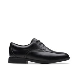 Clarks Youth Jonwin Loop Leather Shoe - Black From €58 at Very.ie