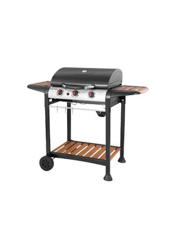 George Foreman 3-Burner Gas BBQ - Black & Wood Effect €294.99 at Very.ie