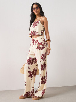 Mango Floral Print Co-ord Spaghetti Strap Top - Cream €38 at Very.ie