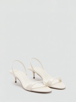 Mango Kitten-Heel Sandals With Strap -Ecru €48 at Very.ie