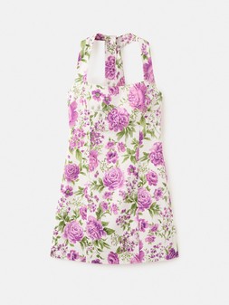 Mango Starring Hailey Bieber Floral-Print Halter Dress - Purple €62 at Very.ie