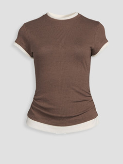 Michelle Keegan Contrast Layer Co Ord Top - Brown €32 at Very.ie