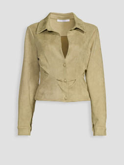 Michelle Keegan Faux Suede Shirt Co Ord - Khaki €45 at Very.ie