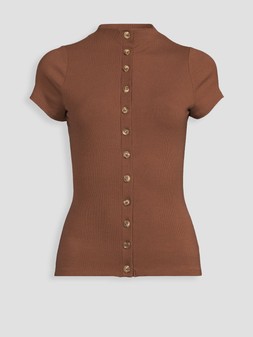 Michelle Keegan Jersey Button Through Top - Brown €35 at Very.ie