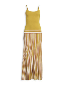 Michelle Keegan Knitted Stripe Maxi Dress - Khaki €65 at Very.ie
