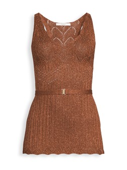 Michelle Keegan Metallic Knitted Belted Cami Co ord - Brown €45 at Very.ie