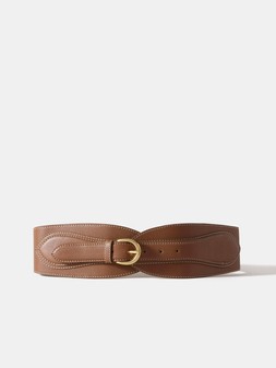 Mint Velvet Tan Leather Wide Waist Belt €75 at Very.ie