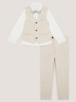 Monsoon Boys George Stone 4 Piece Suit - Beige €82 at Very.ie