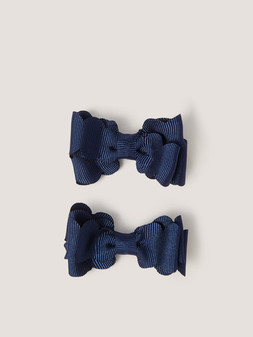 Monsoon Girls 2 Pack School Scallop Bow Hair Clips - Navy €8 at Very.ie