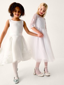 Monsoon Girls Eloise Scuba 3d Rose Dress - Light Cream €75 at Very.ie