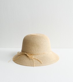 New Look Stone Straw Bow Bucket Hat - Beige €14 at Very.ie