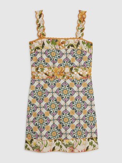 River Island Cotton Tile Print Cutwork Mini Dress €62 at Very.ie