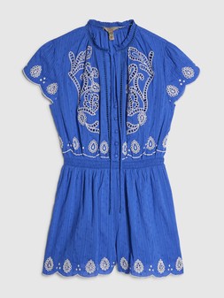 River Island Short Sleeve Cutwork Playsuit €65 at Very.ie