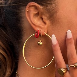 Seol + Gold 18ct Gold Vermeil Puffy Heart Hoops €57 at Very.ie