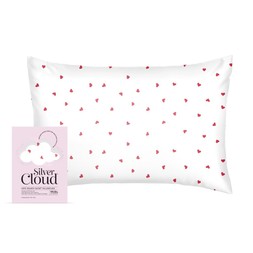 Silver Cloud Heart Print Satin Pillowcase Infused with Silver Ions €25.99 at Very.ie