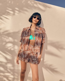 The Very Collection Bikini Top €22, Shirt €38, Shorts €35, Sunglasses €207 by Very.ie
