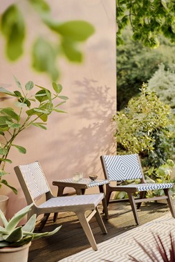 The Very Collection Bistro Set €599.99, Rug €111 at Very.ie