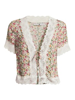 The Very Collection Floral Lace Trim Tie Front Top €32 at Very.ie