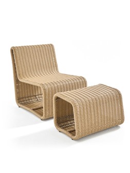 The Very Collection Garda Rattan Relaxer Chair and Footstool €299.99 at Very.ie