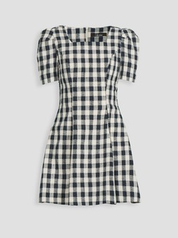 The Very Collection Gingham Puff Sleeve Mini Dress - Print €45 at Very.ie