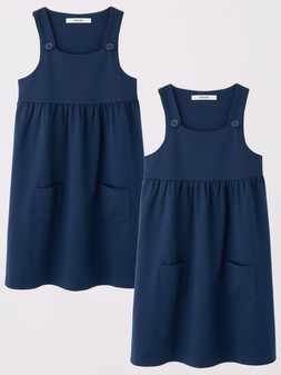 The Very Collection Girls 2 Pack Jersey School Pinafore Dress - Navy €24 at Very.ie