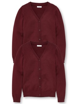 The Very Collection Girls 2 Pack School Cardigans - Burgundy €15 at Very.ie